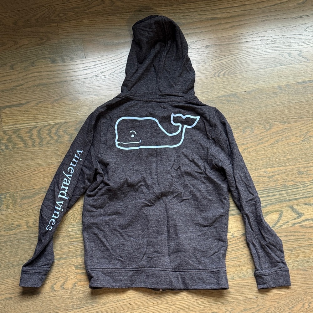 Vineyard Vines Charcoal Hoodie with Whale Logo - Picture 6 of 6